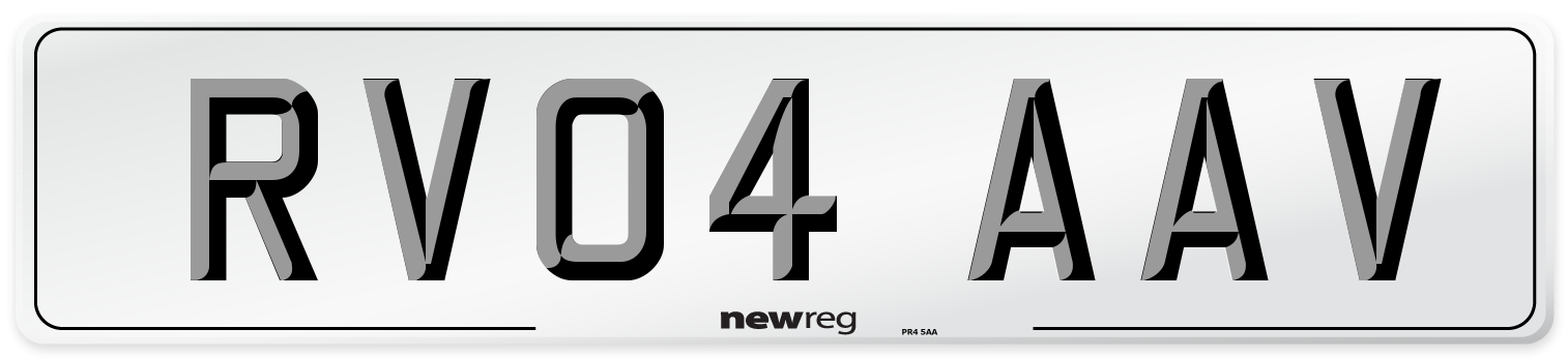 RV04 AAV Number Plate from New Reg